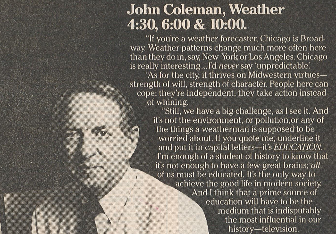 Coleman on Chicago, 1985